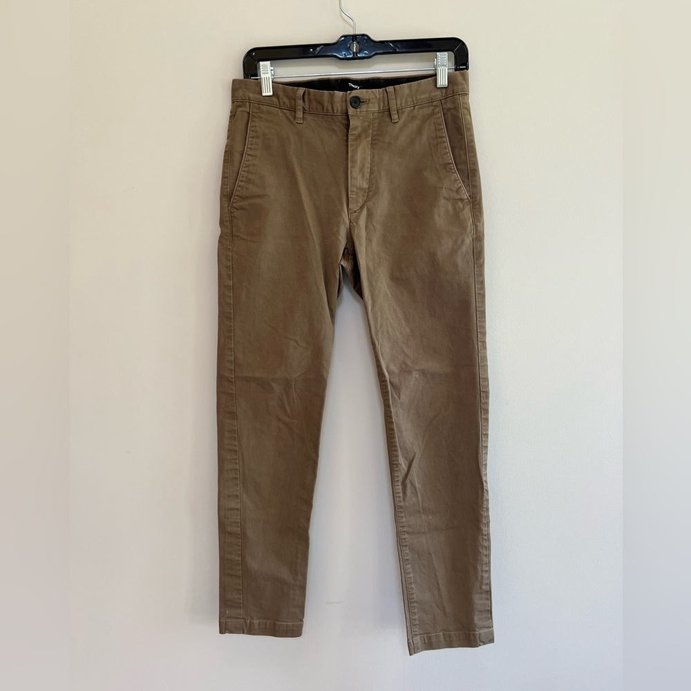 Theory Men's Zaine Rinsed Writer  Straight Leg Pants in Bark Brown, 29